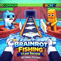 Brainrot Fishing +1 per Second 3D Obby Tycoon